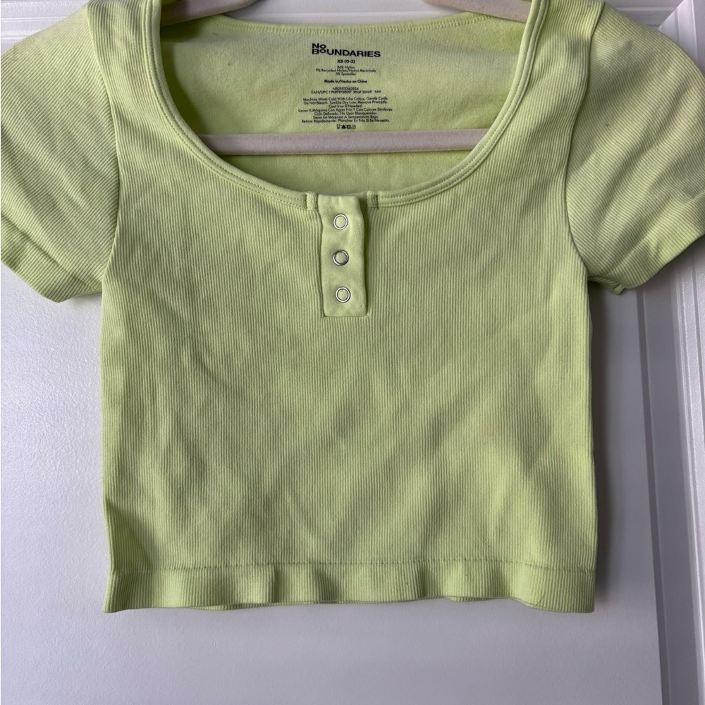 No Boundaries Light Green and Lavender Top